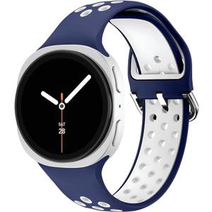 No Gap Sport Band Compatible with Samsung Galaxy Watch 8 Band 40mm 44mm/Galaxy Watch 8 Classic 46mm,Soft Silicone Two-tone Breathable Strap Men Women