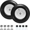 Parts Camp 16" Tractor Wheels 16x6.50-8 Rubber Riding lawn Mower Tires Compatible with John Deere Tractor with 3"-4.5" Centered Hub, 3/4" Bearing (2 Packs)