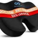 Everlasting Comfort Doctor Recommended Memory Foam Seat Cushion for Office Chairs & Car - Ergonomic Office Desk Accessories - Cushions for Tailbone Pain Relief, Sciatica (Black, X-Large) (Black Mesh)