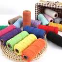 PHUNTTEK Macrame Cord 2mm x 590 Yards 18 Rolls Natural Cotton Cord 3 Stands Jute Twine String Soft Rope Assorted Colored Yarns for DIY Knitting Knotting Craft Macrame Project Supplies