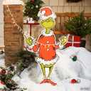 The Grinch Stealing Lights Christmas Wood Decoration, 24 1/2" x 44"