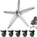 Office Chair Base with Casters (3300 lbs) - Heavy Duty Alloy, Universal Fit Reinforced Metal Construction, 26" Wide Stable Design with Low Center of Gravity Fits office, Gaming And Executive Chairs.