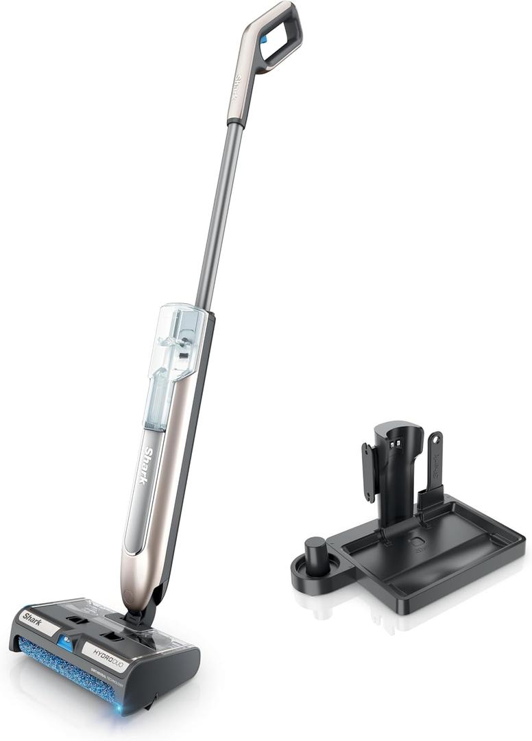 Shark WW201 HydroDuo with Dirt-Reveal Technology, Cordless, Hard Floor Cleaning System, Wet & Dry Debris Pickup, Mops & Scrubs All at Once, Hardwood, Tile, Laminate & Stone, Stone Metallic 