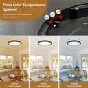 5PK 12 Inch Super Slim LED Flush Mount Ceiling Light, 24W, 2520LM, Selectable 3000K/4000K/6000K CCT, Low Profile Round Flat Panel Light for Bedroom, Kitchen, Hallway (Black)
