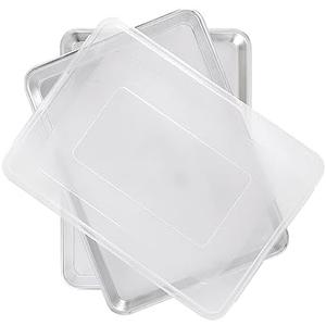 Nordic Ware Naturals Half Sheet Set - USA Made Aluminum Commercial Quality Sheet Pan for Baking or Roasting, Encapsulated Galvanized Steel Rim Prevents Warping, Pack of One Metal Tray