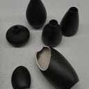 Set of 5 Matte Black Small Vases for Flowers, Ceramic Bud Vase Bulk Boho Centerpieces for Tables, Mini Short Vase Modern Bulk Wedding Centerpieces Ikebana Vases for Bridal Shower/House Warming Gift