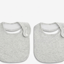 Baby Bibs Soft and Absorbent Organic Cotton Bandana Drool Bibs Set for Boys Girls Newborn 0-36 Months , Gray , 2 Pack