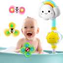 OWNONE Bathtub Shower Sprayer - Baby Bath Toy, Ages 1-3, 6-12 Months - Includes Cloud Shower Head & 3 Suction Spinners