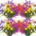 Grunyia Artificial Flowers, 20 Bundles Outdoor Fake Flowers for Decoration UV Resistant Faux Plastic Plants Garden Porch Window Box Dcor (Mix)