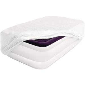 CHILLSUN Twin Mattress Pad Cover Air Mattress Topper, Twin Size Quilted Fitted Mattress Protector Cooling Hypoallergenic Material, Super Soft Breathable and Noiseless Down (15-23'' Deep Pocket) (White)