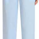 Latuza Women's Petite Pajama Pants Cotton Poplin Sleep Pants (Demin Blue, Medium)
