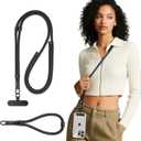 3-IN-1 Phone Lanyard+Wrist Strap Kit, Adjustable Phone Strap Crossbody for iPhone and Most Smartphones (Black)