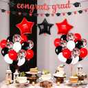 2 x KatchOn, Red and Black Grad Decoration 2025 set - Pack of 37 | Congrats Grad Banner for 2025 Graduation Party Decorations | Graduation Decorations 2025 Red