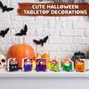 Thyle 6 Pcs Halloween Dumpster Fire Table Decorations Wooden Table Centerpiece Sign Dumpster Fire Ghost Skeleton Tabletop Decorations for Halloween Party Gift Desk Decor