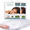 SafeRest Pillow Protector - Pack of 2 - Standard Size Waterproof Pillow Cover - Zippered Pillow Encasement for College Dorm Room, New Home - Cotton Terry, Waterproof, Breathable