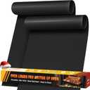 2 Pack Oven Liners for Bottom of Oven, 17"x25" Heavy Duty Non-Stick Oven Liner Mat, Reusable Heat Resistant Grill & Baking Mat, BPA/PFOA Free Roaster Liners, Fits Electric, Gas, Toaster Ovens (Black)