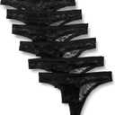 Amazon Essentials Women's Stretch All Over Lace Knickers, Boyshort, Cheeky & Thong Styles (X-Large, Black)
