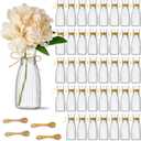 40 Pcs Plastic Bud Vases Bulk with Twine Ropes,Transparent