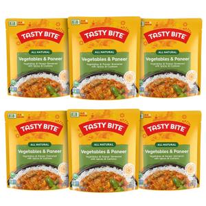 Tasty Bite Indian Vegetables & Paneer, Microwaveable Ready to Eat Entrée, 10 Ounce (Pack of 6) (EXP 07/31/27)