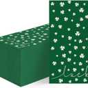 Horaldaily 50 Patrick Spring Summer Disposable Paper Decorative Guest Napkins, Patrick Green Lucky Shamrock Hand Towel for Party Lunch Dinner Kitchen Bathroom (4.3 X 7.9 inches)