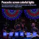 3 Packs American Flag Lights Outdoor - 4x2 FT Half Fan Shape Patriotic Net Light with 8 Modes, 450 LED Waterproof Red White and Blue Lights, 4th of July Memorial Day Decorations for 250th Anniversary