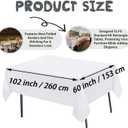 12 Pack White Table Cloth Rectangle Table Cloths for 6 Foot Rectangle Tables 60 X 102 Inch Washable Polyester Table Covers, Reusable & Wrinkle Resistant for Weddings, Parties, Events, and Everyday Use
