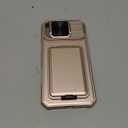 SSLOTSCASE for iPhone 16 Pro Max Case with 2X Screen Protector, Sliding Lens Cover & Kickstand & Credit Card Holder, Military-Grade Protection Rugged Phone Cover for iPhone 16 Pro Max, Rose Gold