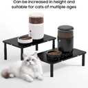 Adjustable Automatic Cat Feeder Stand - Non-Slip Elevated Holder for Cats/Puppies, Fits Most Automatic Feeders & Water Dispensers, Black(Holder ONLY)