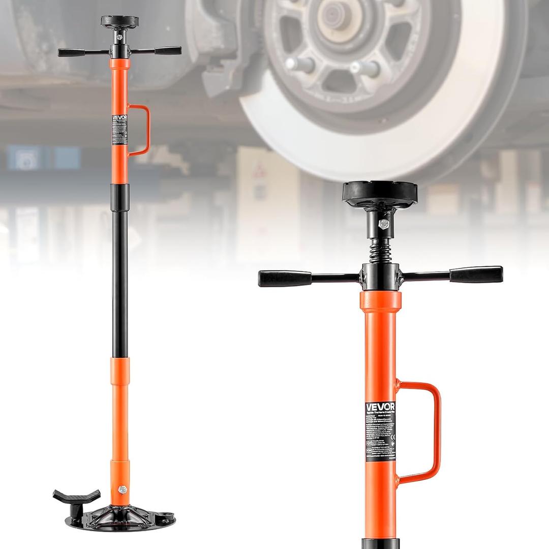 VEVOR Underhoist Support Stand, 1 Ton (2204 lbs) Capacity Under Hoist Jack Stand with Handle, Adjustable Height, Bearing Mounted Spin Handle, Self-Locking Threaded Screw, Support Vehicle Components