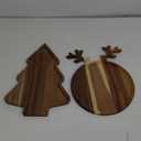 Umigy 2 Pcs Christmas Charcuterie Boards Christmas Tree Wooden Cutting Board with Handle Antler Acacia Wood Cute Cutting Board for Cheese Fruit Bread Salad Vegetables Snack Dessert