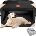 Collapsible Dog Crate-Portable Dog Crates for Large Dogs,4-Door Portable Pet Travel Crate,Sturdy/Breathable/Comfortable,Indoor & Outdoor & Car Back Seat;Soft Dog Blanket
