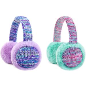 RAOEXI Winter Ear Muffs For Kids Warm Furry Knit Girls Earmuffs Boys Baby Plush Toddler Ear Warmers Outdoor Ear Covers