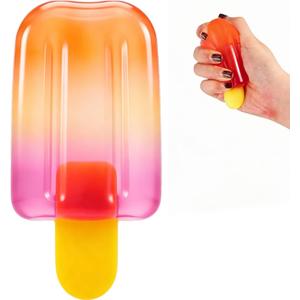 Ice Cream Squeeze Squishy to y, Soft Slow Rising Sensory Fidget for Stress & Anxiety Relief, Summer Party Favors for Adults, Birthday Gift, Classroom Rewards (15+ Orange 1PCS)