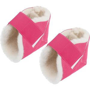 2 Pcs Heel Protectors for Pressure Sores Sheepskin Heel Pads Soft Foot Cushions Pad Protectors Adjustable Foot Pillows with Securing Strap for Bed Sore Ankle Ulcers (Pink)