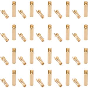 20pairs Cross 4.0mm Thick Gold Bullet Connector Banana Plug Gold Plated for ESC Battery(C131-20)