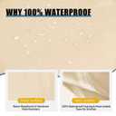 Patio Sofa Cover Waterproof 82 Inch, Heavy Duty 420D Oxford Outdoor 3-Seater Couch Cover, Windproof UV Resistant All Weather Protection Patio Furniture Cover, Durable Outdoor Sofa Protector Beige