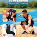 Precut Kinesiology Tape for Knees, 12 Pcs Individual Packaged - Knee Support & Stability, Pain Relief Athletic Tape - Waterproof & Elastic, Breathable Hypoallergenic Latex-Free Tape (Black)