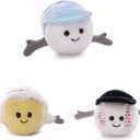 2 x OSOCU 3-PCS Sport Combo Stuffed Set: Tennis + Golf + Baseball with Playful Expressions - Wearing a Hat + Hugging with Open Hands