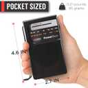 PowerBear Portable Radio | AM/FM, 2AA Battery Operated with Long Range Reception for Indoor, Outdoor & Emergency Use | Radio with Speaker & Headphone Jack (Black)