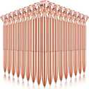 Yahenda 50 Pcs Diamond Pens Bridal Shower Ballpoint Pen bulk Black Ink Bling Crystal Metal Bling Gifts with Diamond on Top for Women Bridesmaid Wedding Office School(Rose Gold)