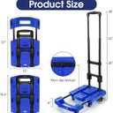 Folding Hand Truck 500lbs, Portable Heavy Duty Dolly Cart, 6 Wheels Collapsible Luggage Cart with 2 Elastic Ropes - Compact Trolley Cart for Easy Moving - Ideal Hand Cart for Travel and More (17, Blue)