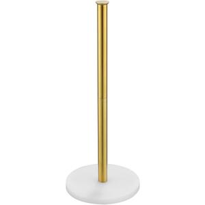 JQK Toilet Paper Storage Stand White Gold, 304 Stainless Steel Tissue Reserve Holder Dispenser for Bathroom, Brushed Gold, TPS180-WG (15.35 Inch)