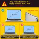 Mektron Case for MacBook Pro 16 Inch A2141 Cover 2019 Release 16" with Liquid Retina Display/Touch ID, Plastic Hard Shell with Keyboard Skin & Screen Protector & Dust Plug, Floral C218