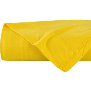DELANNA Jersey Knit Flat Sheet Soft, Breathable, Cotton Rich T-Shirt Weave Jersey Top Sheet Only (YELLOW, TWIN)