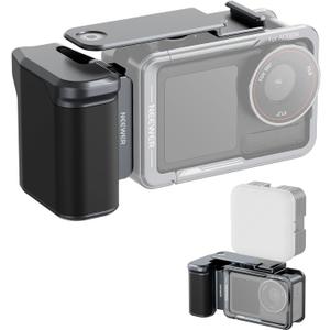 NEEWER AC034 Side Handle Only for AC014 Cage Compatible with DJI Osmo Action 5 Pro/4/3, Modular Quick Release Magnetic Action Camera Mount Adapter with Grip & Cold Shoe Shutter Extender Bar, Dark Gray
