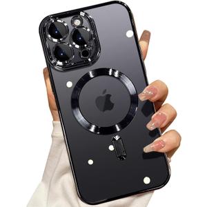 Misscase Compatible with iPhone 13 Pro Case MagSafe with Camera Lens Protector,Full Protection Clear Magnetic Case Compatible with MagSafe Anti-Scratch Case Cover for iPhone 13 Pro Black
