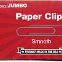 ACCO Paper Clips, Jumbo, Smooth, 100 Clips/Box, 1 Box (72580) (Silver)