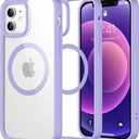 WAVELIFE 2025 New Magnetic for iPhone 12 Case/for iPhone 12 Pro Case 6.1-Inch,[Compatible with MagSafe] Shockproof Phone Bumper Cover Slim Anti-Scratch Clear Back (Purple)