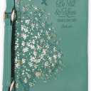 Christian Art Gifts Fashion Vegan Leather Bible Cover for Women: Be Still & Know Inspirational Bible Verse, Teal Floral, Medium