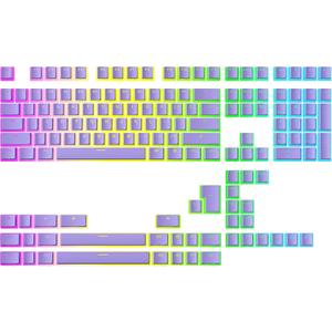 Ranked Pudding v2 PBT Keycaps | 145 Double Shot Translucent ANSI US & ISO Layout | OEM Profile for Full Size, TKL, 75%, 65% and 60% RGB Mechanical Gaming Keyboard (Lavender)